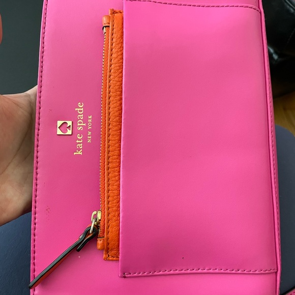 Adelia Hadley 2way Leather Bright Neon Crossbody Messenger removable strap clutc - Picture 6 of 14